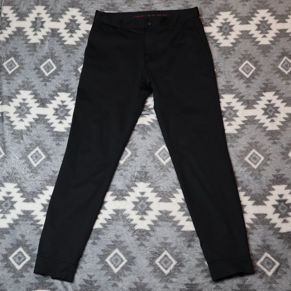 Rhone Commuter Pants Mens 30x29 Black Technical Tapered Zipper Cuffs 100151